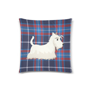 Tartan Twins White Scottish Terrier Pillow Cases-Cushion Cover-Home Decor, Pillows, Scottish Terrier-2