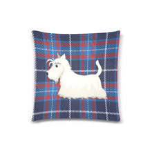 Load image into Gallery viewer, Tartan Twins White Scottish Terrier Pillow Cases-Cushion Cover-Home Decor, Pillows, Scottish Terrier-White Scottie - Both Sides-1