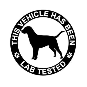This Vehicle Has Been Lab Tested Car Stickers-Car Accessories-Black Labrador, Car Accessories, Car Sticker, Chocolate Labrador, Dogs, Labrador-Black-4