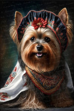 Load image into Gallery viewer, Traditional Tapestry Yorkie Wall Art Poster-Art-Dog Art, Home Decor, Poster, Yorkshire Terrier-1