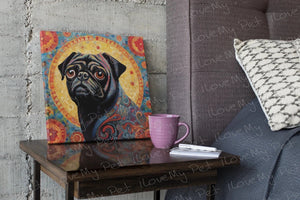 Pugnacious Black Pug Radiance Wall Art Poster-Art-Dog Art, Home Decor, Poster, Pug, Pug - Black-4
