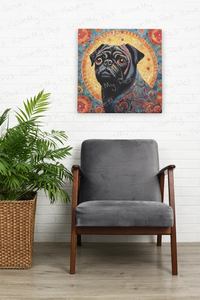 Pugnacious Black Pug Radiance Wall Art Poster-Art-Dog Art, Home Decor, Poster, Pug, Pug - Black-7