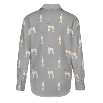 Watercolor Elegance Brindle Whippets Women's Shirt-Apparel-Apparel, Dog Mom Gifts, Greyhound, Shirt, Whippet-36