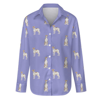 Watercolor Elegance Brindle Whippets Women's Shirt-Apparel-Apparel, Dog Mom Gifts, Greyhound, Shirt, Whippet-Lavender Purple-S-32
