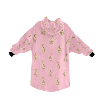 Watercolor Elegance Red Whippets Blanket Hoodie-Blanket-Apparel, Blanket Hoodie, Blankets, Dog Mom Gifts, Greyhound, Whippet-17