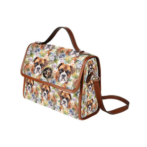 Watercolor Flower Garden Boxer Satchel Bag Purse-Accessories-Accessories, Bags, Boxer, Purse-Black2-ONE SIZE-6