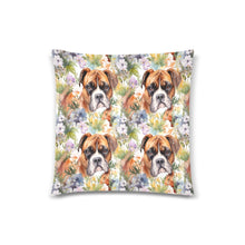 Load image into Gallery viewer, Watercolor Flower Garden Boxer Throw Pillow Cover-Cushion Cover-Boxer, Home Decor, Pillows-White1-ONESIZE-2