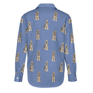 Watercolor German Shepherd Puppies Women's Shirt-Apparel-Apparel, Dog Mom Gifts, German Shepherd, Shirt-21