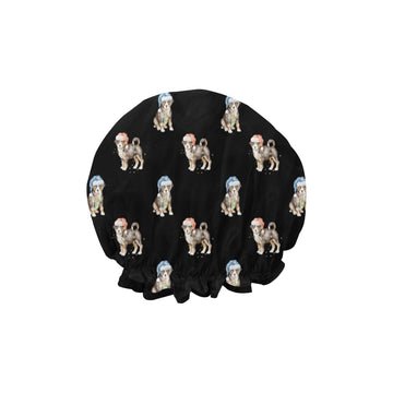 Watercolor Swiss Mountain Dog Puppies Christmas Elastic Reusable Shower Caps-Accessories-Accessories, Christmas, Dog Mom Gifts, Swiss Mountain Dog-18