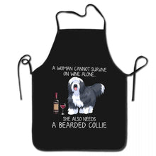 Load image into Gallery viewer, Wine and Sheltie Unisex Love Aprons-Accessories-Accessories, Apron, Dogs, Rough Collie, Shetland Sheepdog-Bearded Collie-11