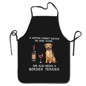 Wine and Sheltie Unisex Love Aprons-Accessories-Accessories, Apron, Dogs, Rough Collie, Shetland Sheepdog-Border Terrier-13