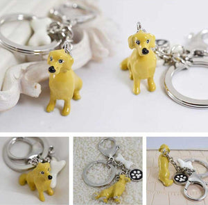 Yellow Labrador Love 3D Metal Keychain-Key Chain-Accessories, Dogs, Keychain, Labrador-2