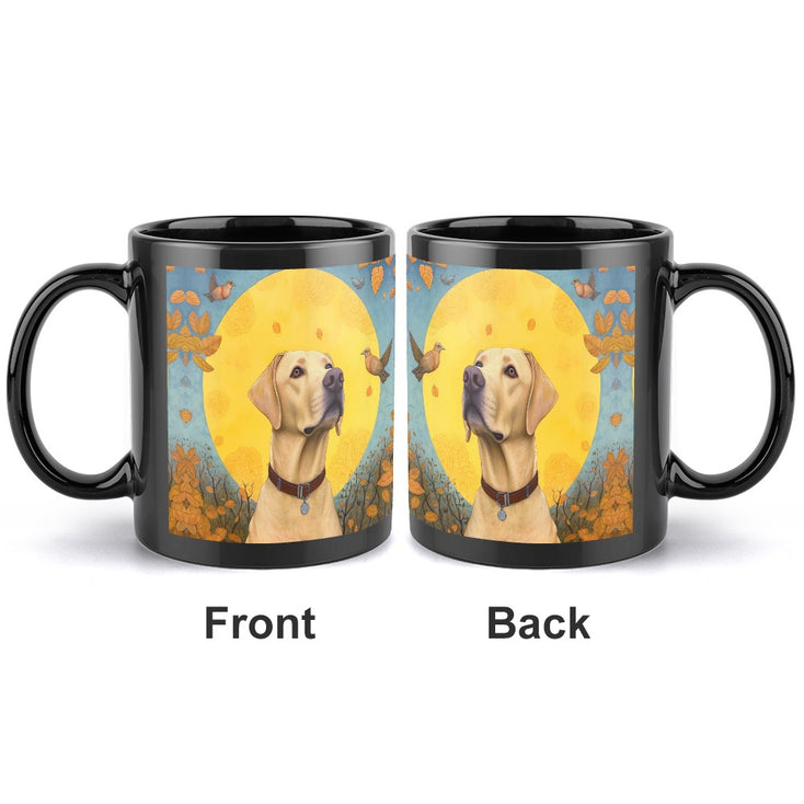 Yellow Labrador with Autumn Sun Coffee Mug-2