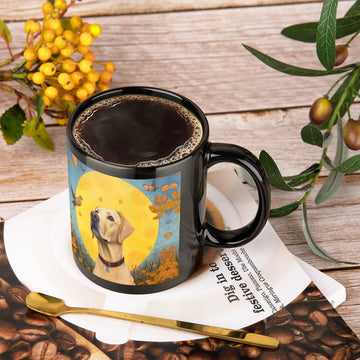 Yellow Labrador with Autumn Sun Coffee Mug-4