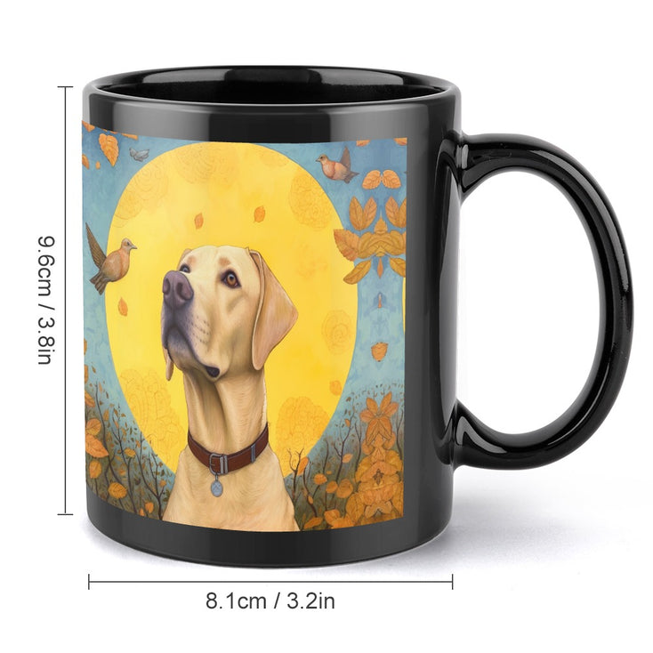 Yellow Labrador with Autumn Sun Coffee Mug-5