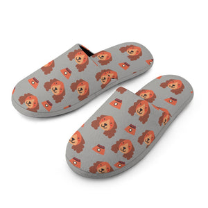 Yes I Love Cocker Spaniels Women's Cotton Mop Slippers-Accessories, Cocker Spaniel, Dog Mom Gifts, Slippers-11