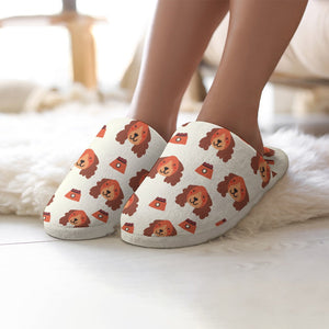 Yes I Love Cocker Spaniels Women's Cotton Mop Slippers-Accessories, Cocker Spaniel, Dog Mom Gifts, Slippers-3