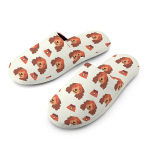 Yes I Love Cocker Spaniels Women's Cotton Mop Slippers-Accessories, Cocker Spaniel, Dog Mom Gifts, Slippers-4