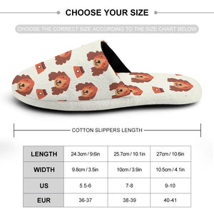 Yes I Love Cocker Spaniels Women's Cotton Mop Slippers-Accessories, Cocker Spaniel, Dog Mom Gifts, Slippers-36-37_（5.5-6）-Ivory-1