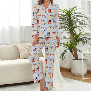 Yes I Love Pugs Pajamas Set for Women - 4 Colors-Pajamas-Apparel, Pajamas, Pug-11