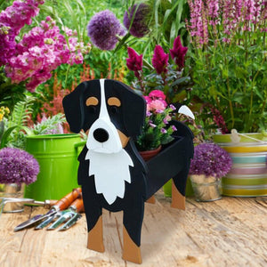 3D Bernese Mountain Dog Love Small Flower Planter-Home Decor-Bernese Mountain Dog, Dogs, Flower Pot, Home Decor-3