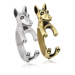 3D Doberman Finger Wrap Rings-Dog Themed Jewellery-Doberman, Dogs, Jewellery, Ring-5