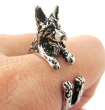 Load image into Gallery viewer, 3D German Shepherd Finger Wrap Rings-Dog Themed Jewellery-Dogs, German Shepherd, Jewellery, Ring-10