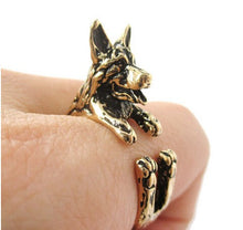 Load image into Gallery viewer, 3D German Shepherd Finger Wrap Rings-Dog Themed Jewellery-Dogs, German Shepherd, Jewellery, Ring-8
