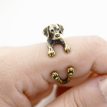 Load image into Gallery viewer, 3D Labrador Finger Wrap Rings-Dog Themed Jewellery-Black Labrador, Chocolate Labrador, Dogs, Jewellery, Labrador, Ring-Resizable-Antique Bronze-5
