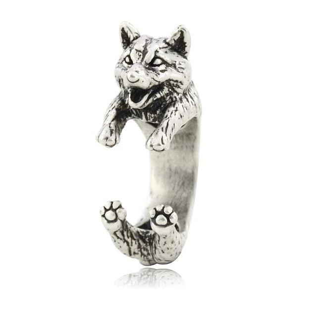 3D Shiba Inu Finger Wrap Rings - Main Image