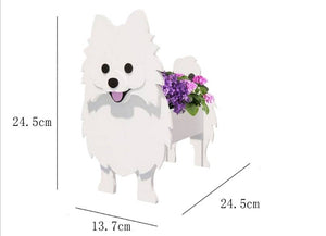 3D White Pomeranian Love Small Flower Planter-Home Decor-Dogs, Flower Pot, Home Decor, Pomeranian-2