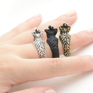 3D Yorkshire Terrier with Head Bow Finger Wrap Rings-Dog Themed Jewellery-Dogs, Jewellery, Ring, Yorkshire Terrier-6