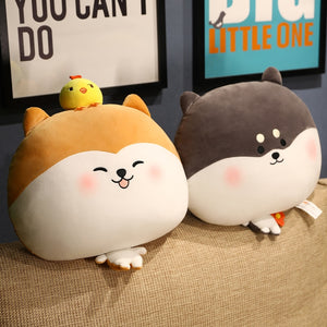 Image of husky and shiba inu plush toy stuffed pillows