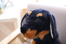 Load image into Gallery viewer, image of a rottweiler stuffed animal plush toy - face 