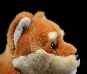 image of an adorable shiba inu stuffed animal plush toy - sideview 