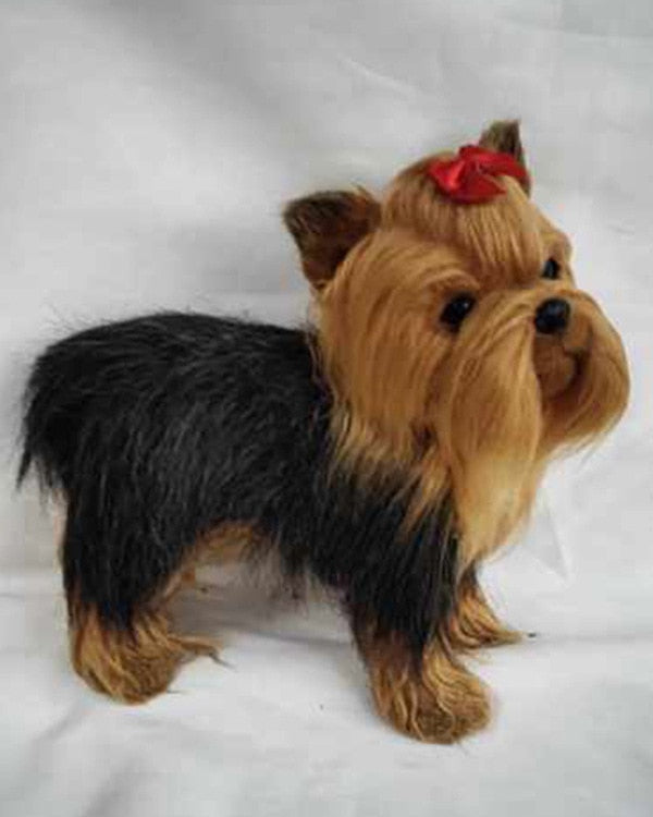 Bowtie Yorkie Stuffed Animal with Soft Wool