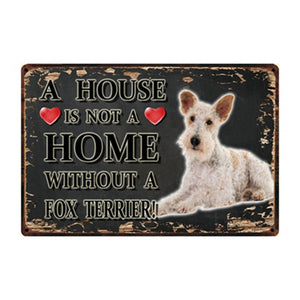 A House Is Not A Home Without A Jack Russell Terrier Tin Poster-Sign Board-Dogs, Home Decor, Jack Russell Terrier, Sign Board-6