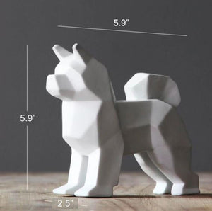 Abstract Schnauzer and Samoyed Ceramic SculptureHome Decor