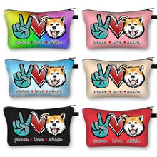 Load image into Gallery viewer, Peace, Love and Akita Inus Multipurpose Pouches-Accessories-Accessories, Akita, Bags, Dogs-1