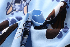 Basset Hound Love Women’s Cotton Pajamas-Apparel-Apparel, Basset Hound, Dogs, Pajamas-12