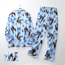 Load image into Gallery viewer, Basset Hound Love Women’s Cotton Pajamas-Apparel-Apparel, Basset Hound, Dogs, Pajamas-2