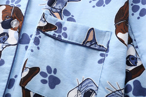 Basset Hound Love Women’s Cotton Pajamas-Apparel-Apparel, Basset Hound, Dogs, Pajamas-7