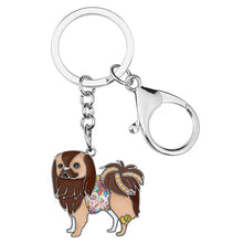 Load image into Gallery viewer, Beautiful Japanese Chin Love Enamel Keychains-Accessories-Accessories, Dogs, Japanese Chin, Keychain-Brown-3