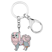 Load image into Gallery viewer, Beautiful Japanese Chin Love Enamel Keychains-Accessories-Accessories, Dogs, Japanese Chin, Keychain-Pink-Peach-4