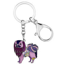 Load image into Gallery viewer, Beautiful Japanese Chin Love Enamel Keychains-Accessories-Accessories, Dogs, Japanese Chin, Keychain-Purple-6