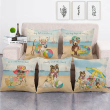 Load image into Gallery viewer, Beauty and the Beach Rough Collie Cushion CoverCushion Cover