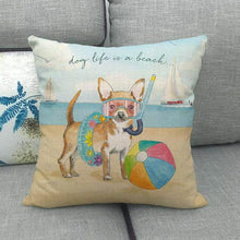 Load image into Gallery viewer, Beauty and the Beach Rough Collie Cushion CoverCushion CoverChihuahua - Dog Life is a Beach