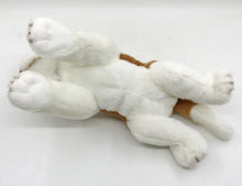 Load image into Gallery viewer, This image shows a cute Belly Flop Saint Bernard Stuffed Animal Plush Toy lying on the floor upside down and flaunting it&#39;s belly.