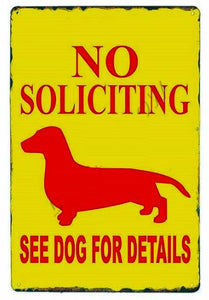 Beware of Rottweiler Tin Sign Board - Series 1Sign BoardDachshund - No Soliciting See Dog for DetailsOne Size