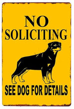 Load image into Gallery viewer, Beware of Rottweiler Tin Sign Board - Series 1Sign BoardRottweiler - No Soliciting See Dog for DetailsOne Size